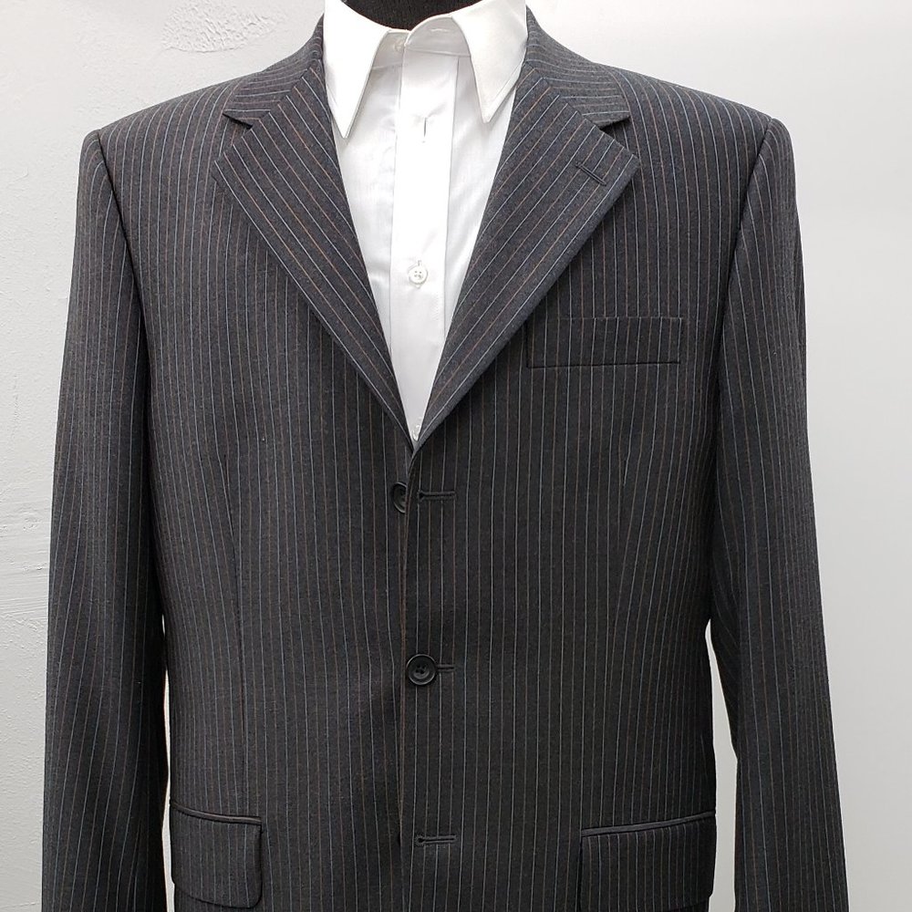 S. Cohen Super 110's Black Striped Suit